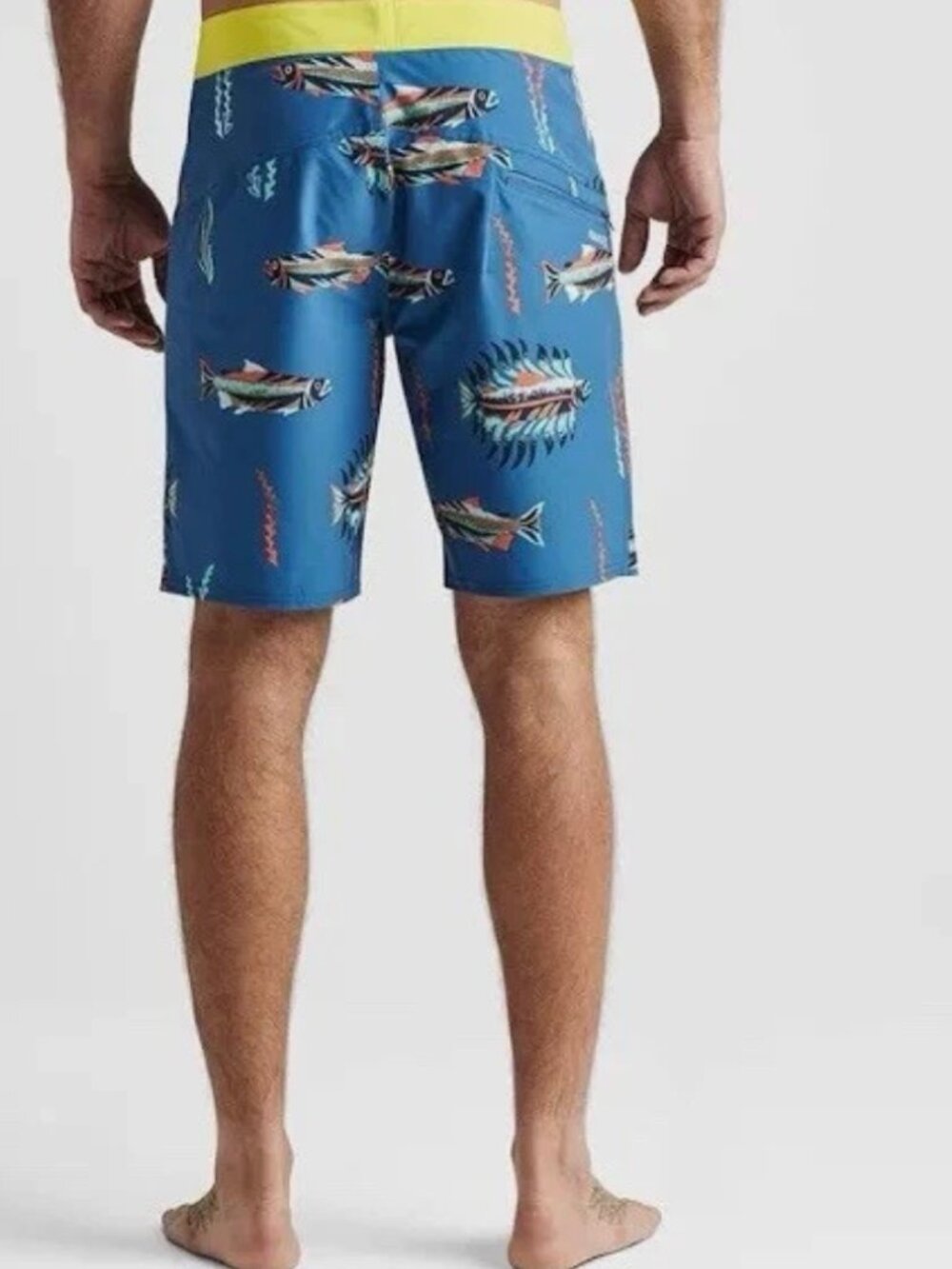 Roark Men's 33 Passage Board Shorts Bait & Switch Swim Trunks Dark Blue Fish - Picture 8 of 10
